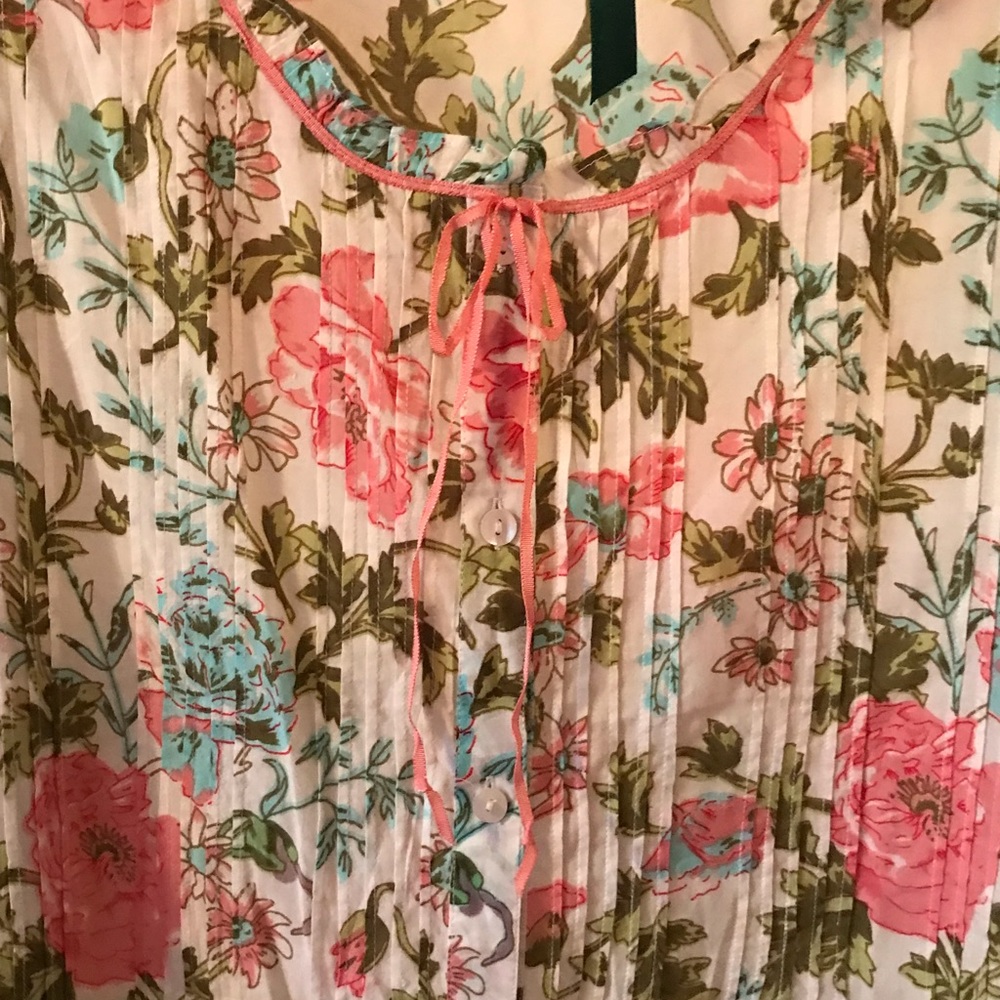 NWOT Ella Simone size Medium 100% cotton floral full length nightgown - Picture 2 of 6